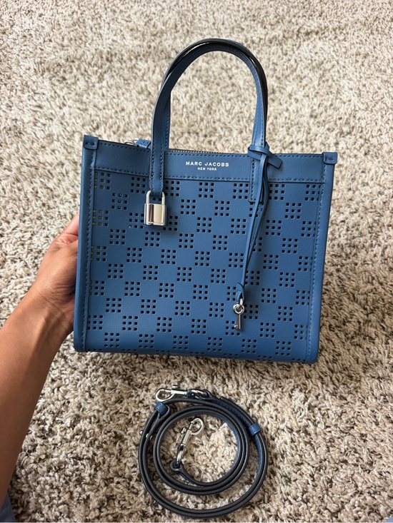 Marc Jacobs Handbags - Marc Jacobs Blue Perforated Leather Handbag w/ Crossbody Strap